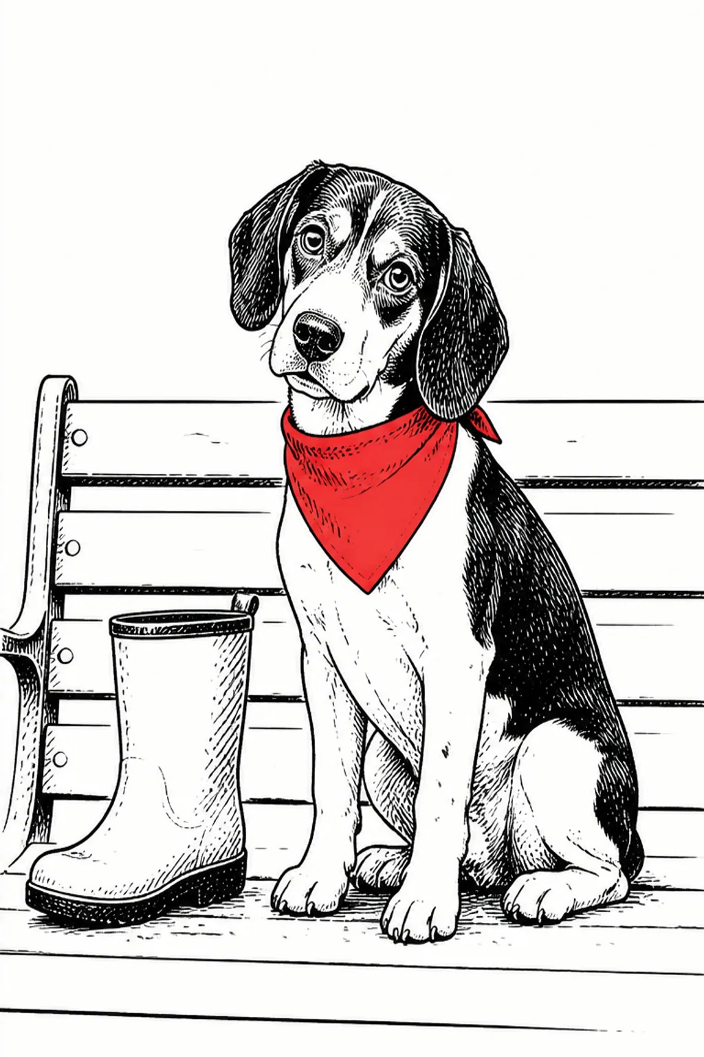 小猎犬与雨靴转化为简洁幽默的原创黑白报刊漫画
